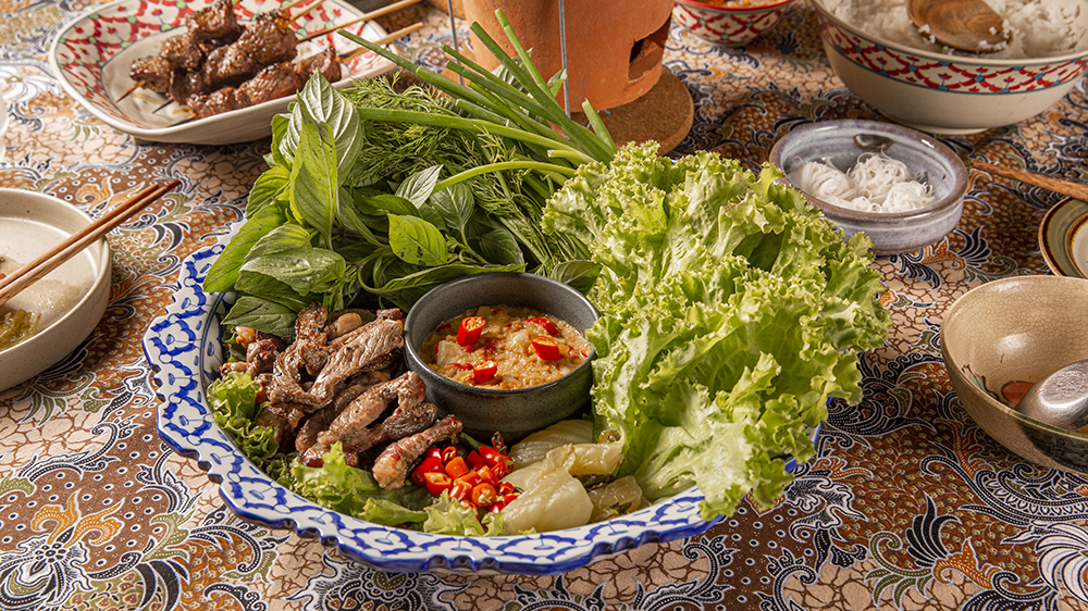 Thai Style Beef Bulgogi Wrapped with Fresh Vegetables